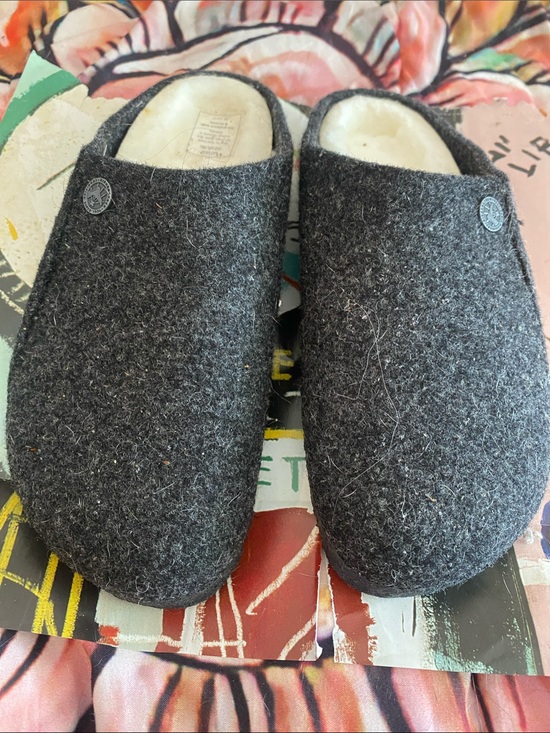 Birkenstock Dark Gray Wool Felt Slip-On Clogs main image 2